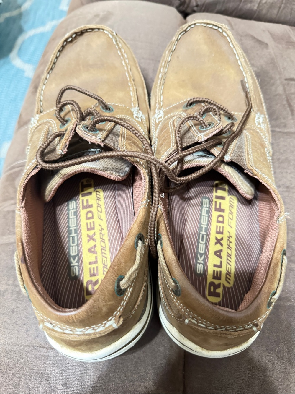 Skechers Relaxed Fit Men's Brown Memory Foam Boat Shoes